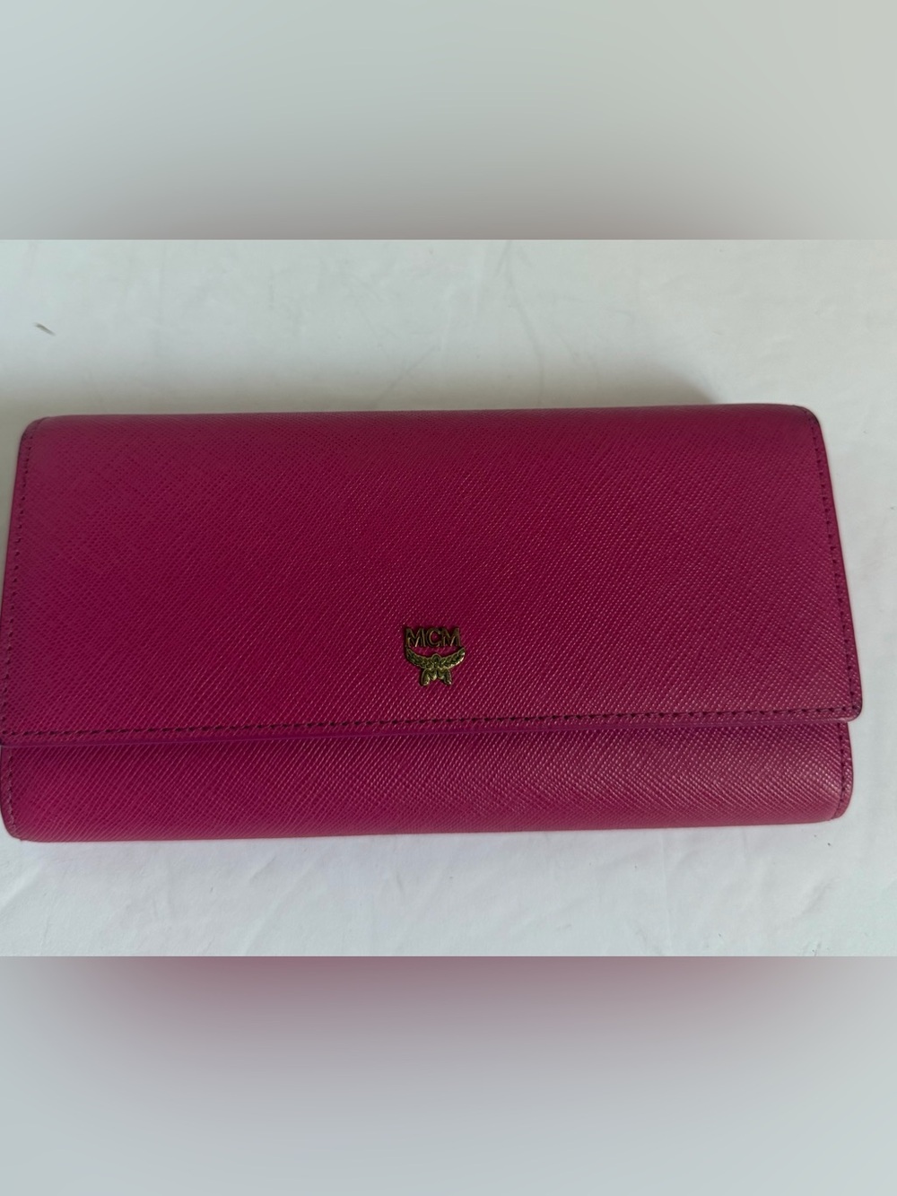 MCM Pink Safiano Continental Wallet